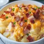 ham and bacon cheesy potatoes - featured image