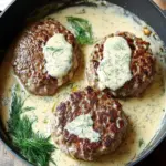 hamburger steaks in creamy dill sauce - featured image