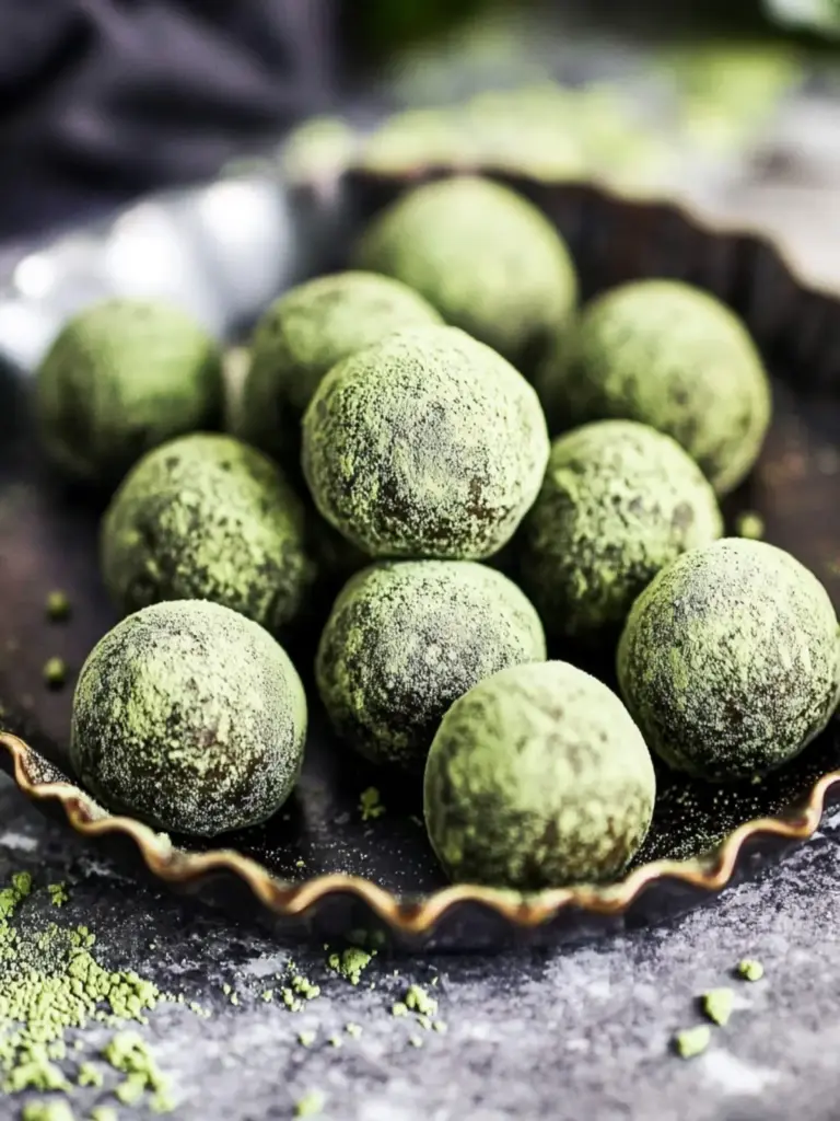 healthy matcha truffles - featured image
