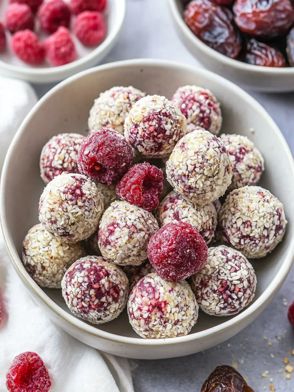 healthy raspberry bliss balls preparation steps