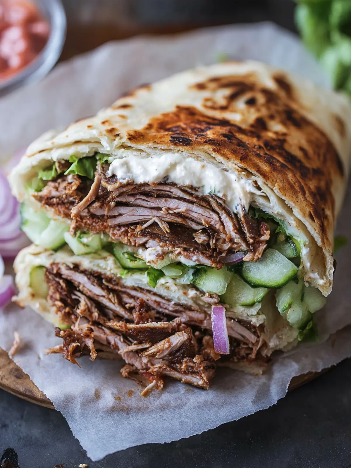 homemade doner kebab preparation steps