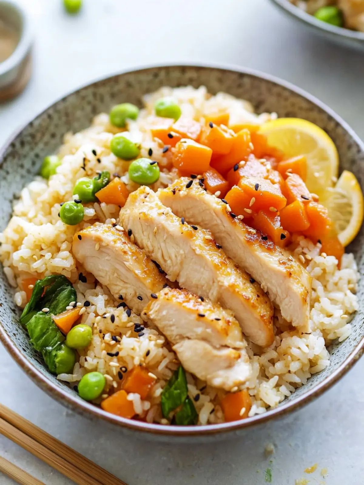 japanese seasoned rice with chicken preparation steps