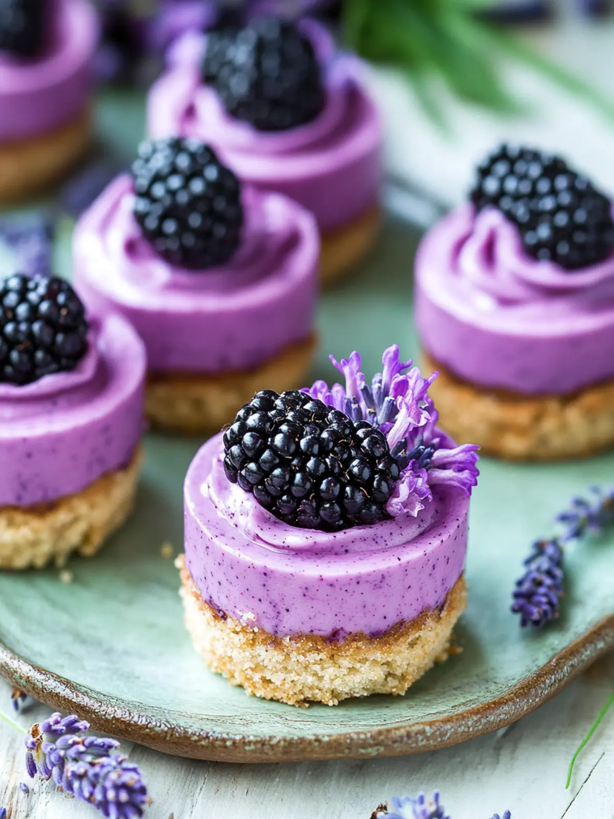 mini blackberry lavender cheesecakes preparation steps