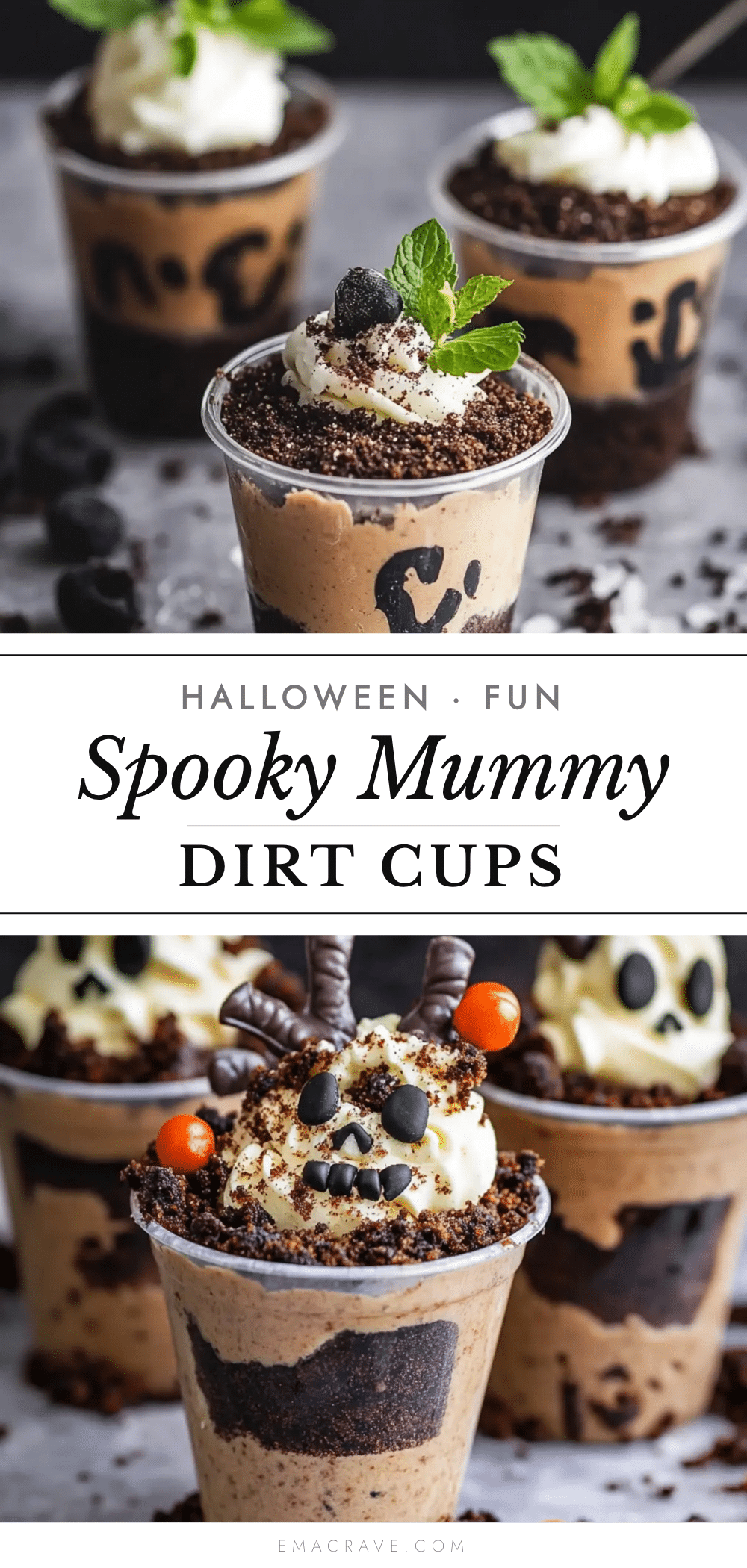 mummys tomb dirt cups recipe