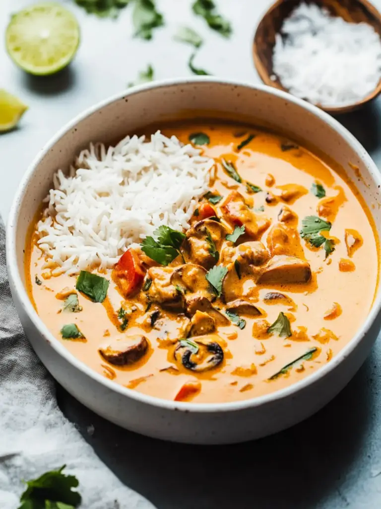 mushroom coconut curry - featured image