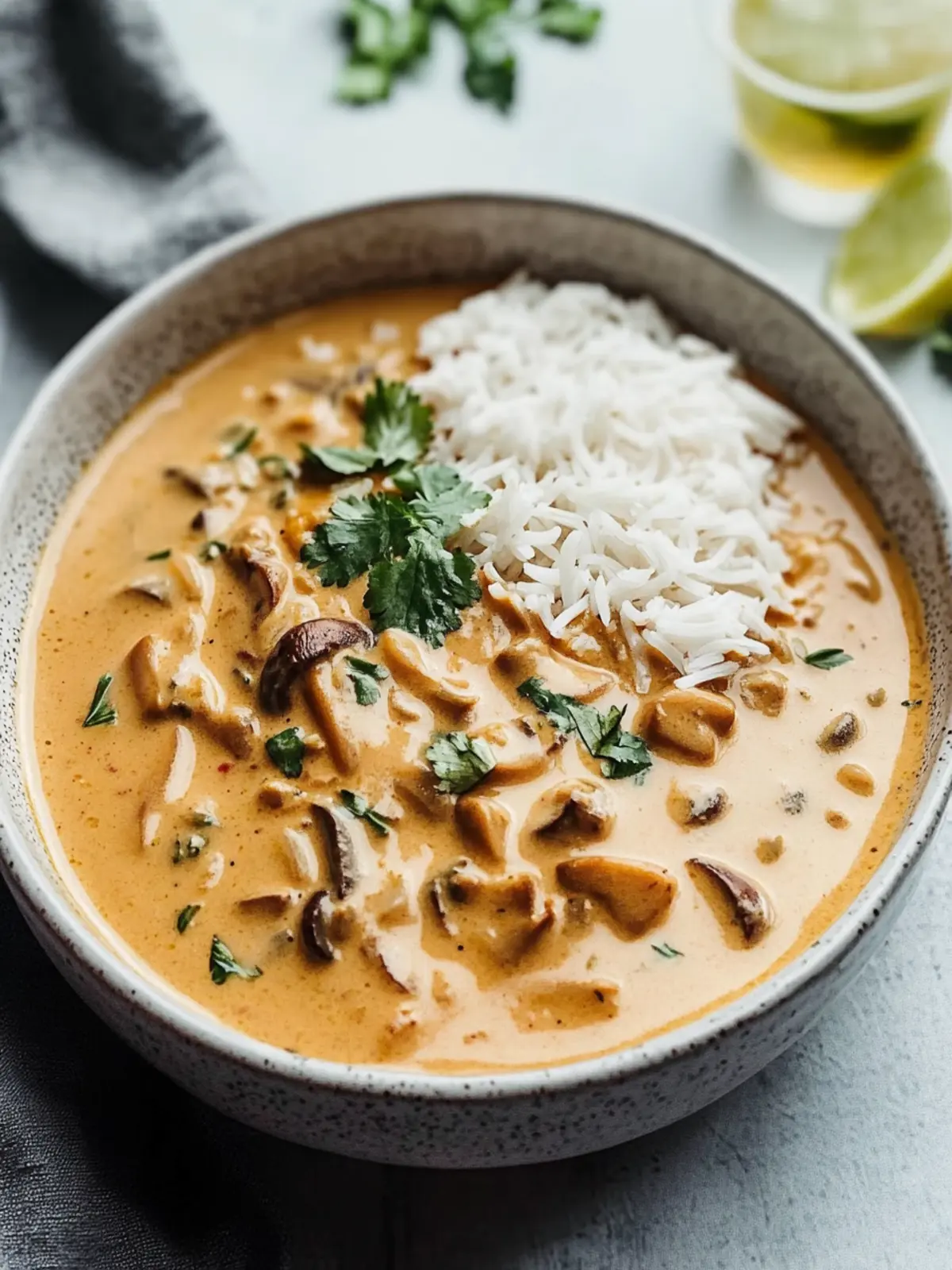 mushroom coconut curry preparation steps