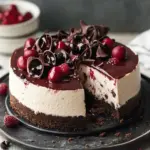 No Bake Black Forest Cheesecake - featured image