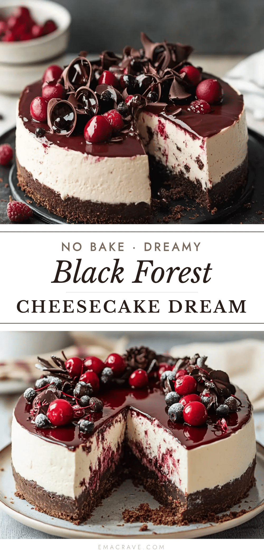 No Bake Black Forest Cheesecake recipe