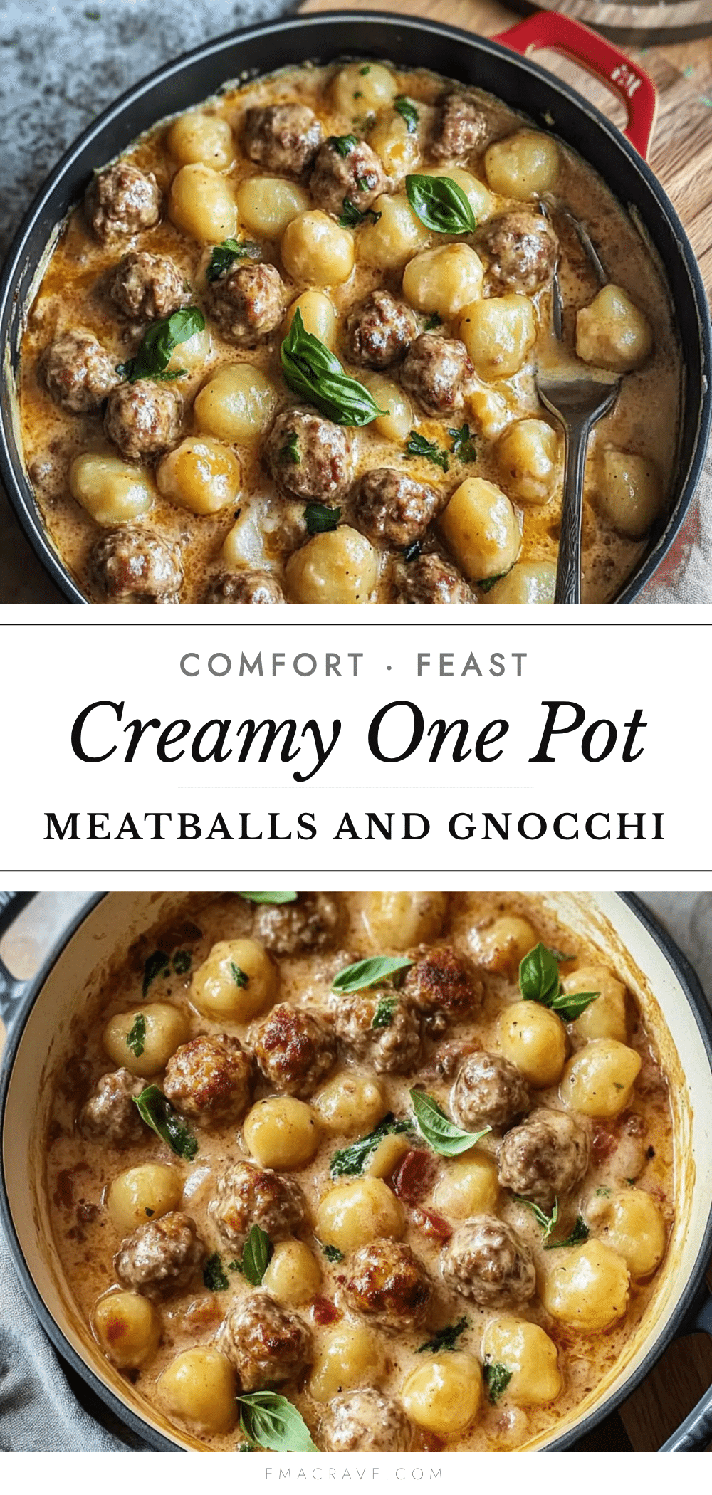 one pot creamy meatballs and gnocchi recipe