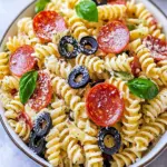 pepperoni pizza pasta salad - featured image
