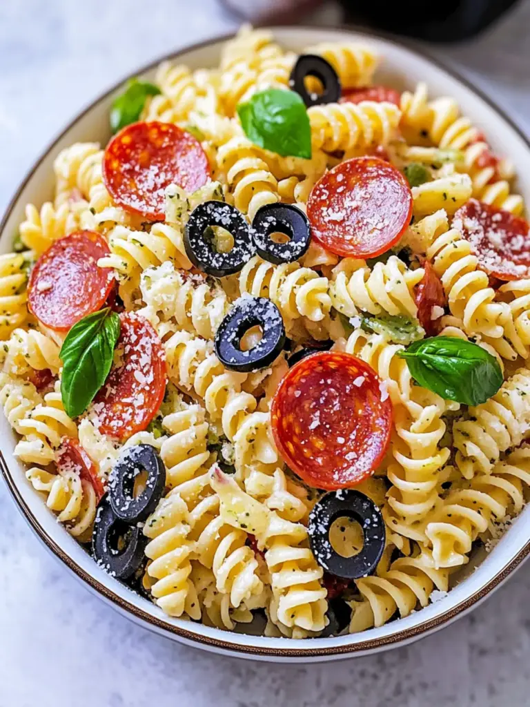 pepperoni pizza pasta salad - featured image
