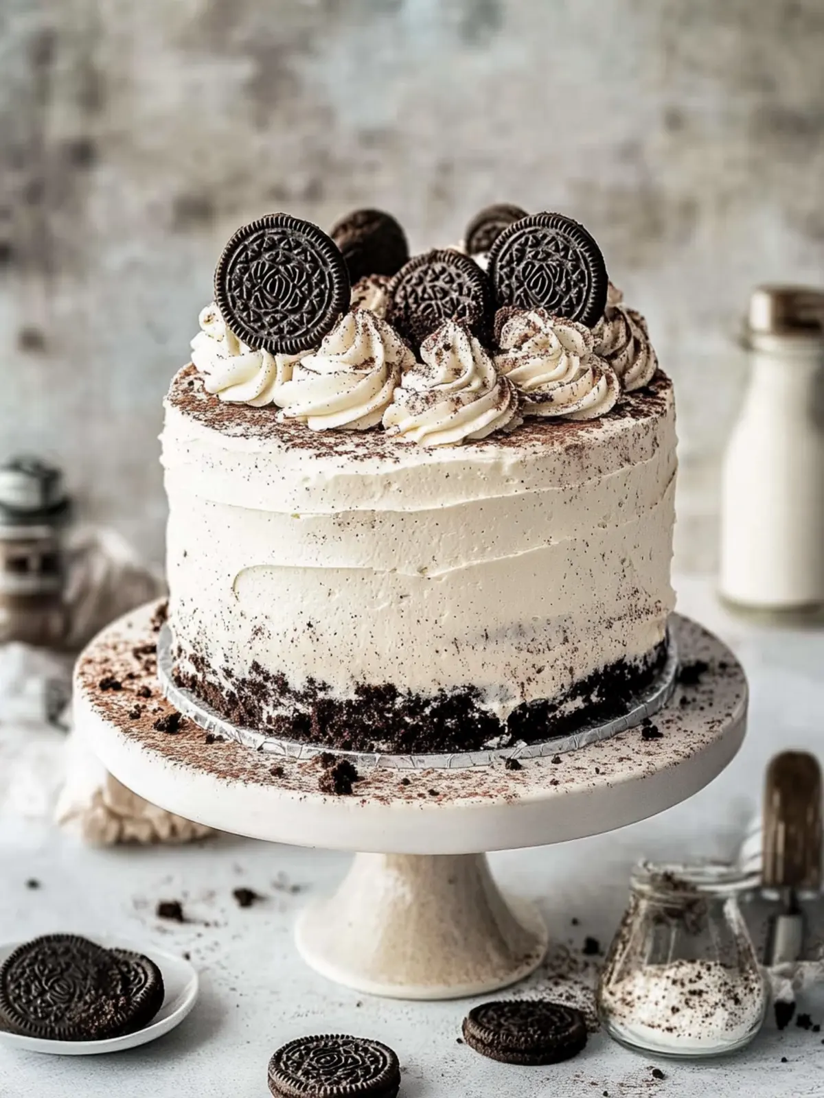 Perfect Oreo Cake with Coffee Oreo Buttercream preparation steps