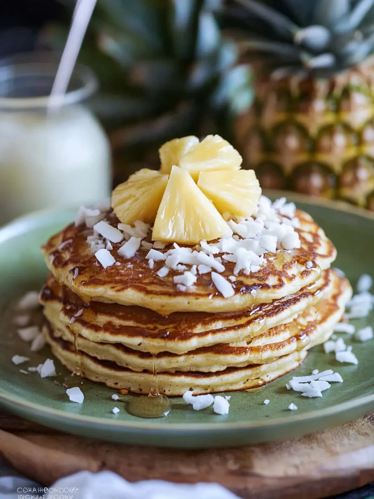 pineapple pancakes with coconut drizzle preparation steps