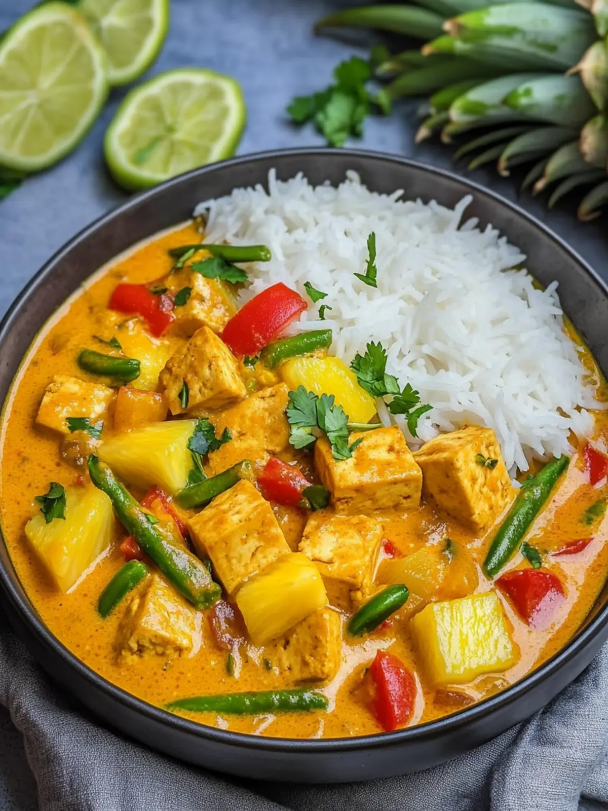 pineapple tofu curry preparation steps