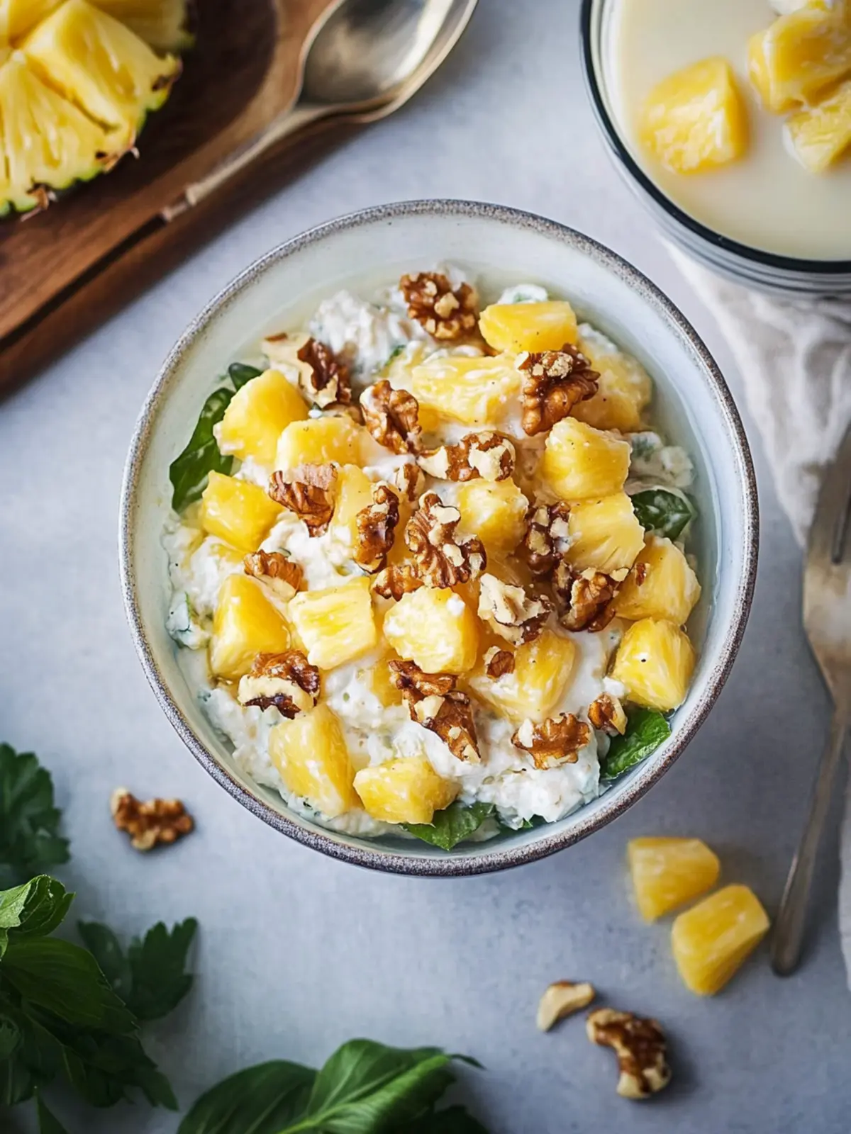 pineapple walnut salad preparation steps