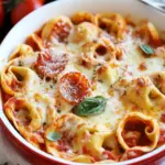 pizza tortellini casserole - featured image