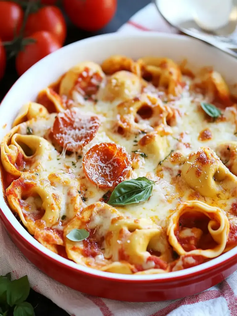 pizza tortellini casserole - featured image