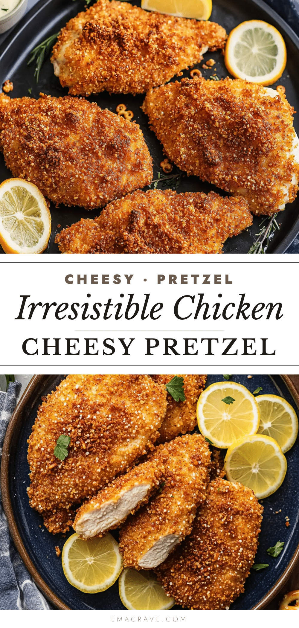 pretzel crusted chicken with cheddar sauce recipe
