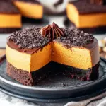 pumpkin chocolate cheesecake - featured image