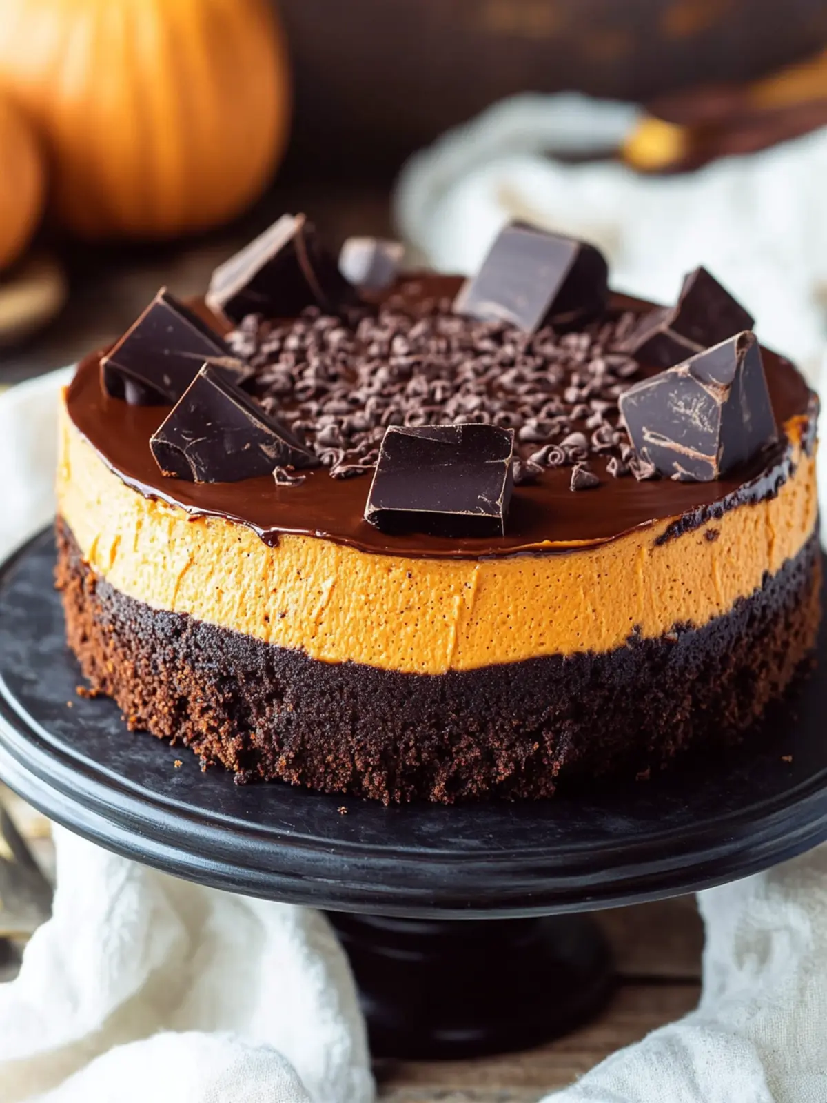 pumpkin chocolate cheesecake preparation steps