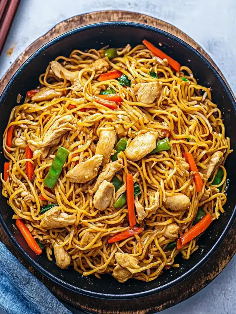 quick savory chicken chow mein - featured image