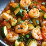 quick shrimp and zucchini in garlic tomato sauce - featured image