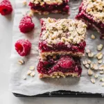 raspberry chia seed jam oat crumble squares - featured image