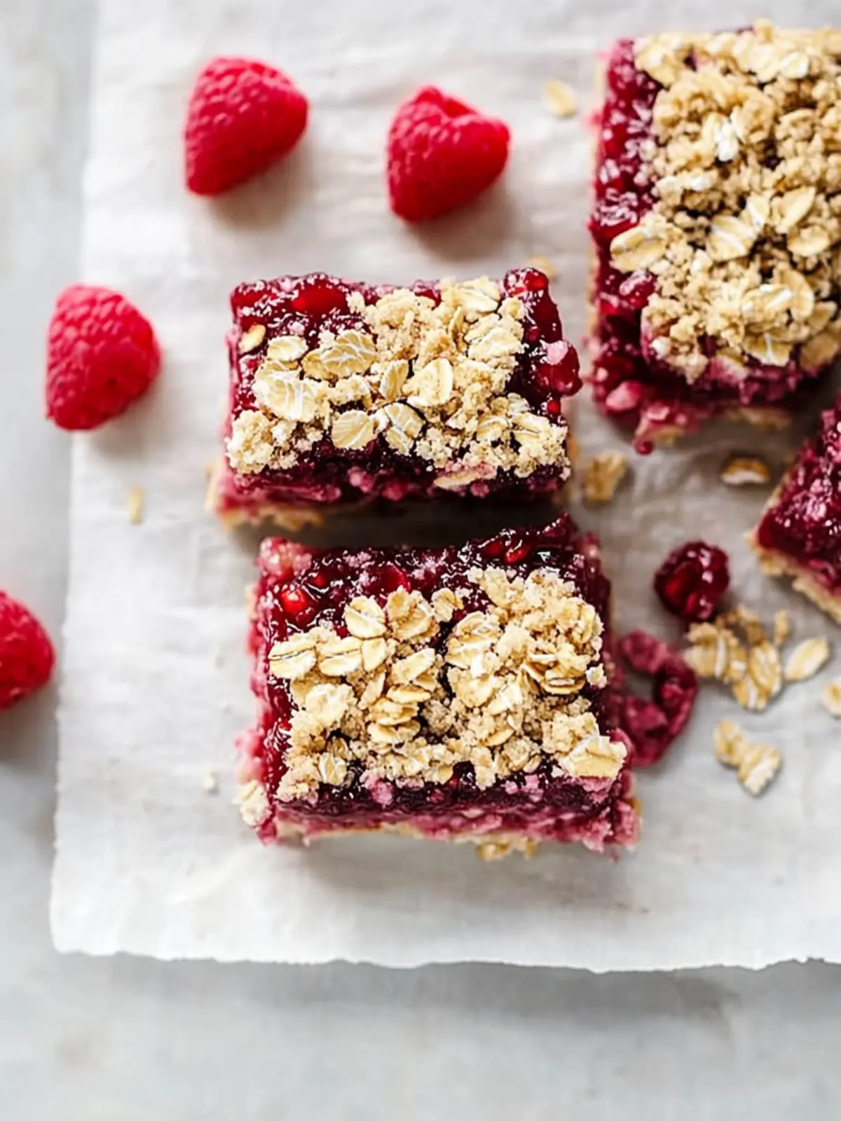 raspberry chia seed jam oat crumble squares preparation steps