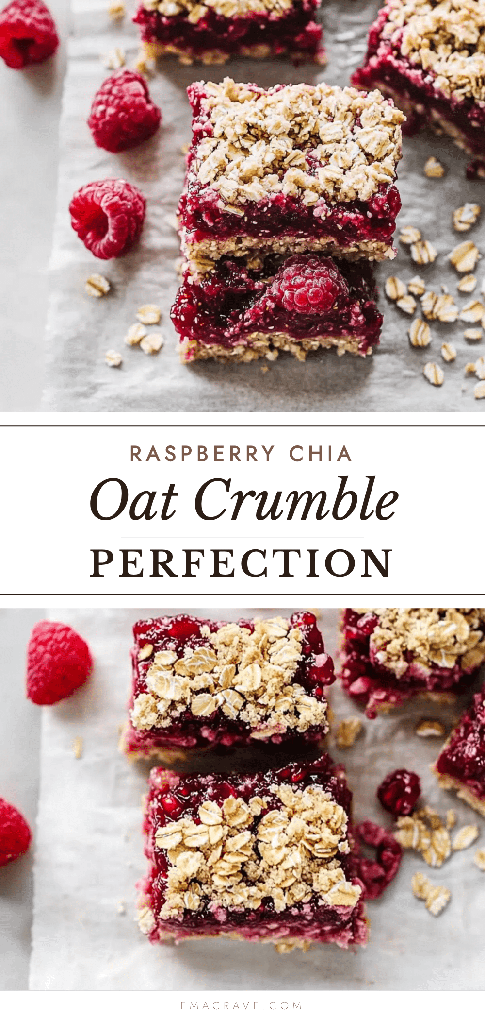 raspberry chia seed jam oat crumble squares recipe