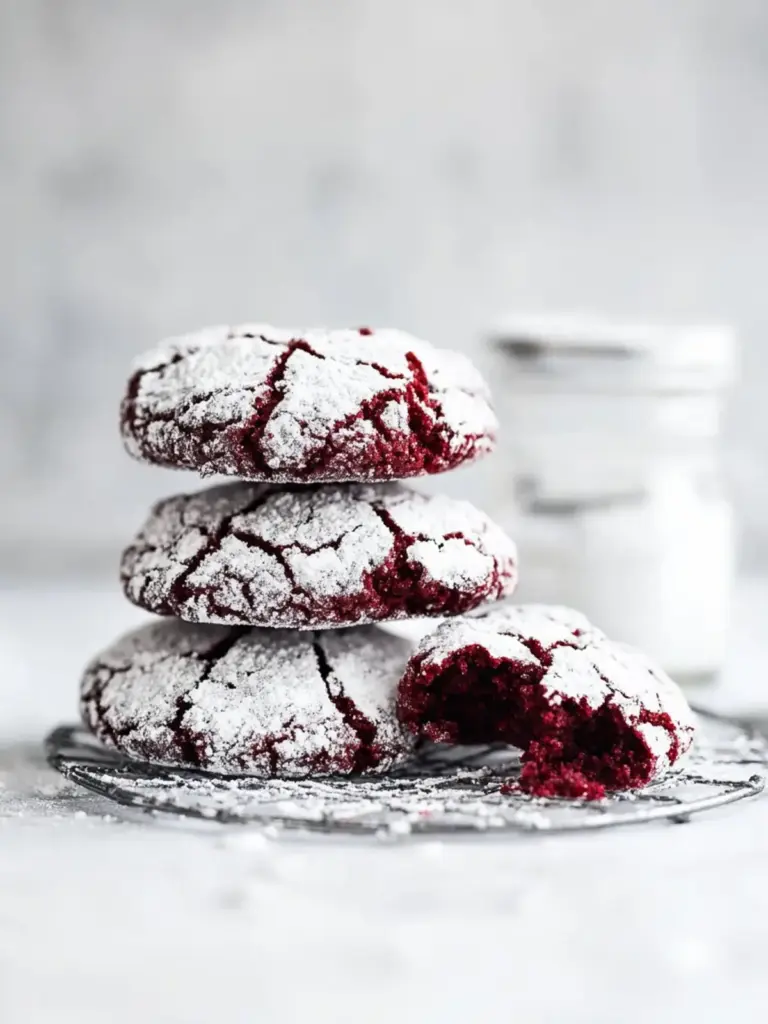 red velvet crinkle cookies - featured image