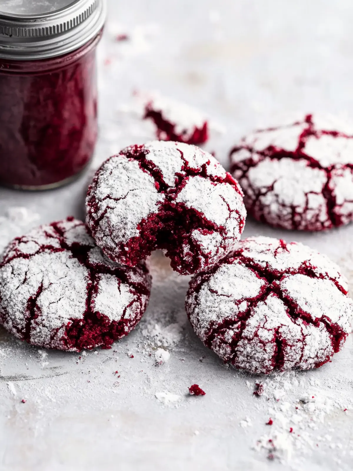 red velvet crinkle cookies preparation steps
