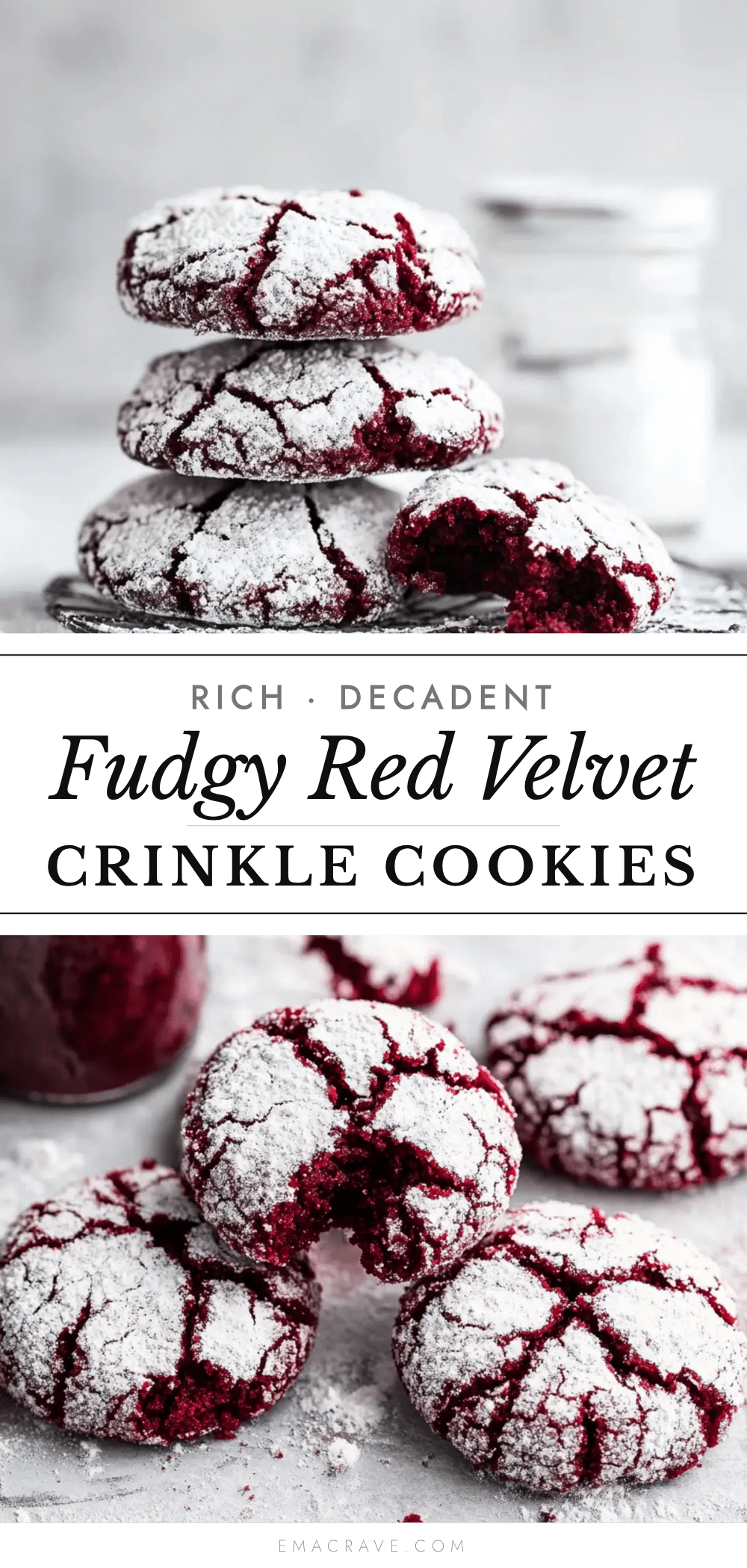 red velvet crinkle cookies recipe