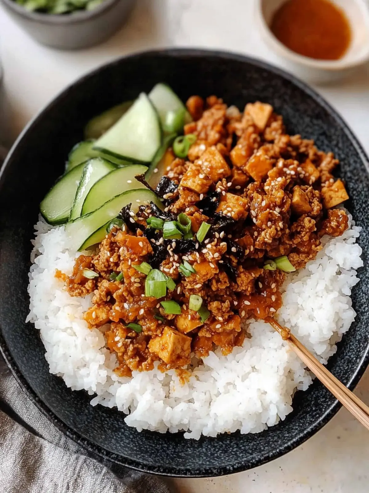 shredded tofu bulgogi bowl recipe preparation steps