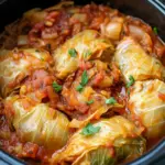 slow cooker unstuffed cabbage rolls - featured image