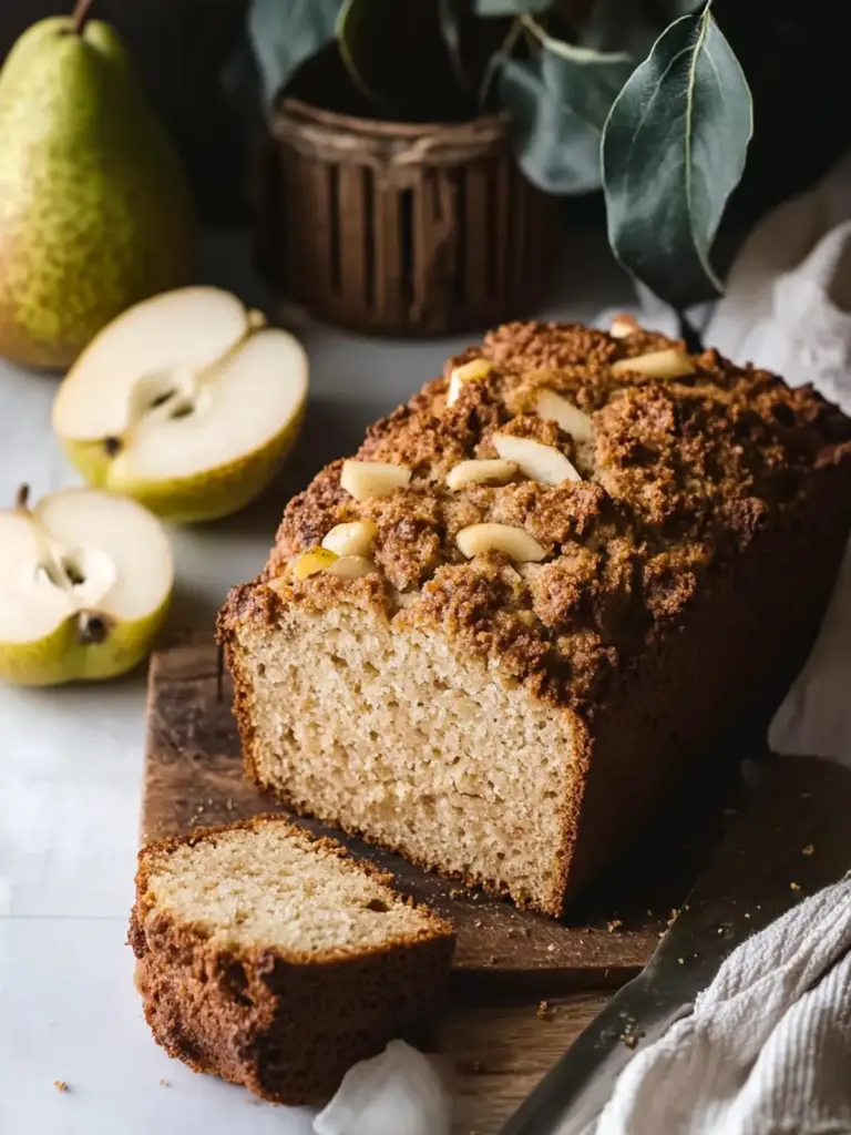 spiced pear bread with honey glaze - featured image