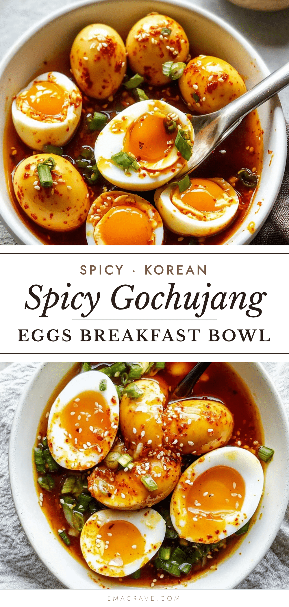 Spicy Gochujang Eggs Breakfast Bowl recipe