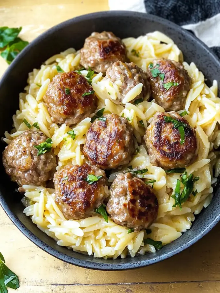 Swedish meatball orzo - featured image