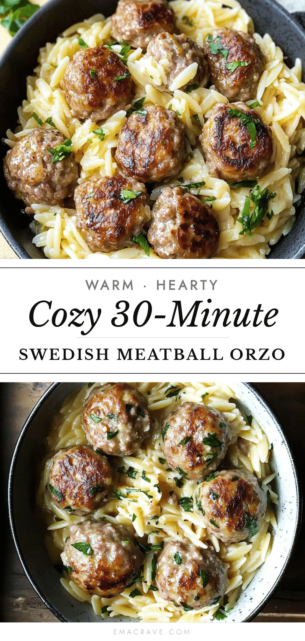 Swedish meatball orzo recipe