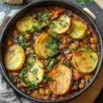vegan lentil hotpot - featured image