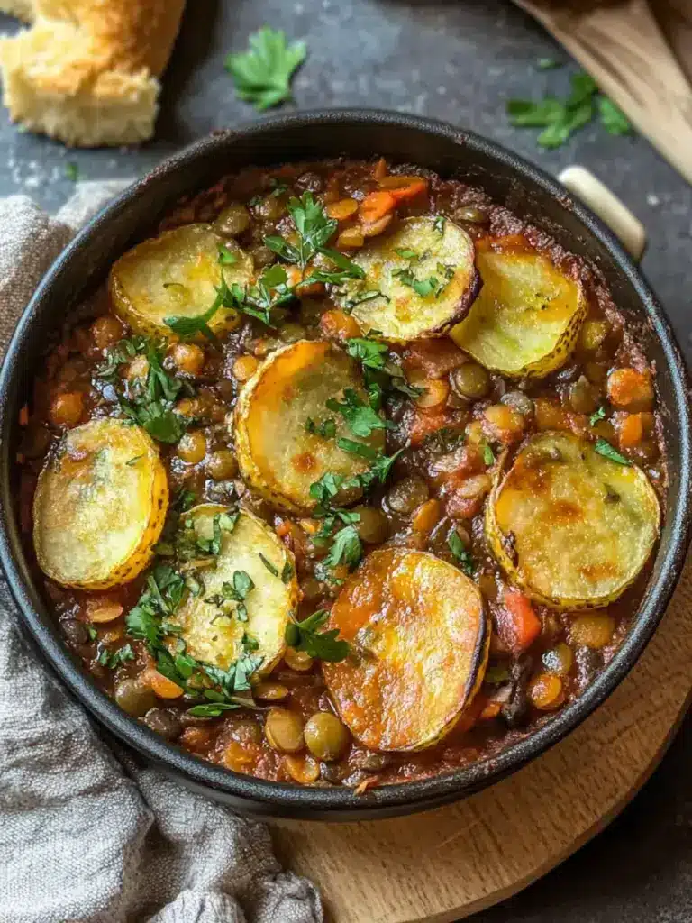 vegan lentil hotpot - featured image