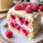 white chocolate raspberry cake - featured image